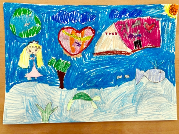 그림그리기 초등부 대상을 받은 해양초 정예나(1학년) 학생의 작품