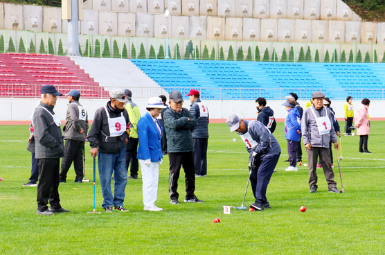 지난 13일 열린 제8회 남해군 농협장배 게이트볼 대회에서 참가 선수들은 평소에 갈고 닦은 기량을 겨뤘다